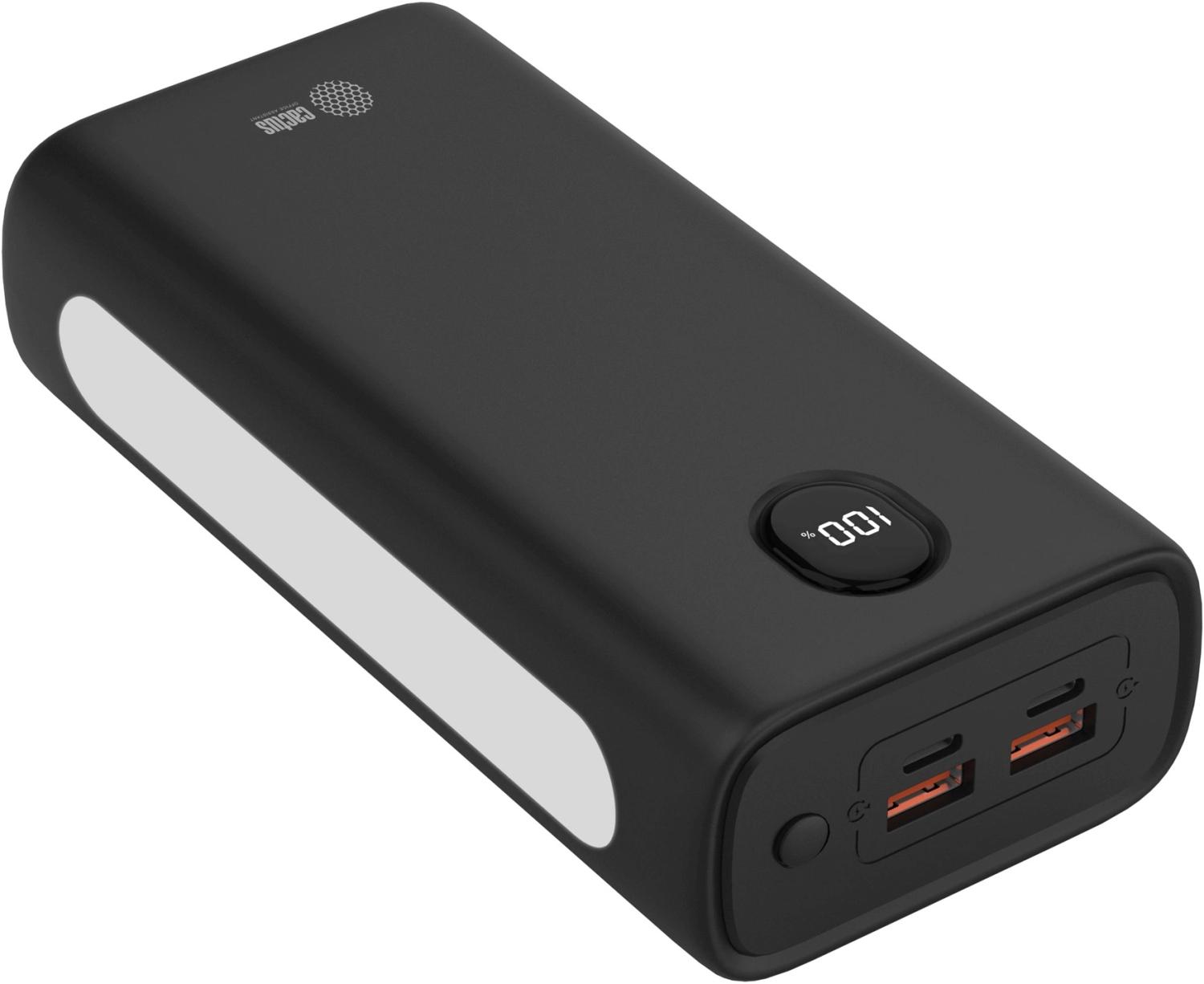 Мобильный аккумулятор Cactus CS-PBFSJA-30000 30000mAh 22.5W 4.5A 2xUSB-A/2xUSB-C черный