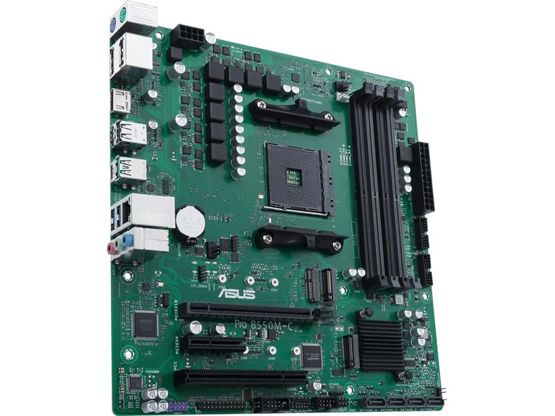 Материнская плата Asus PRO B550M-C/CSM Soc-AM4 AMD B550 4xDDR4 mATX AC`97 8ch(7.1) GbLAN RAID+HDMI+DP