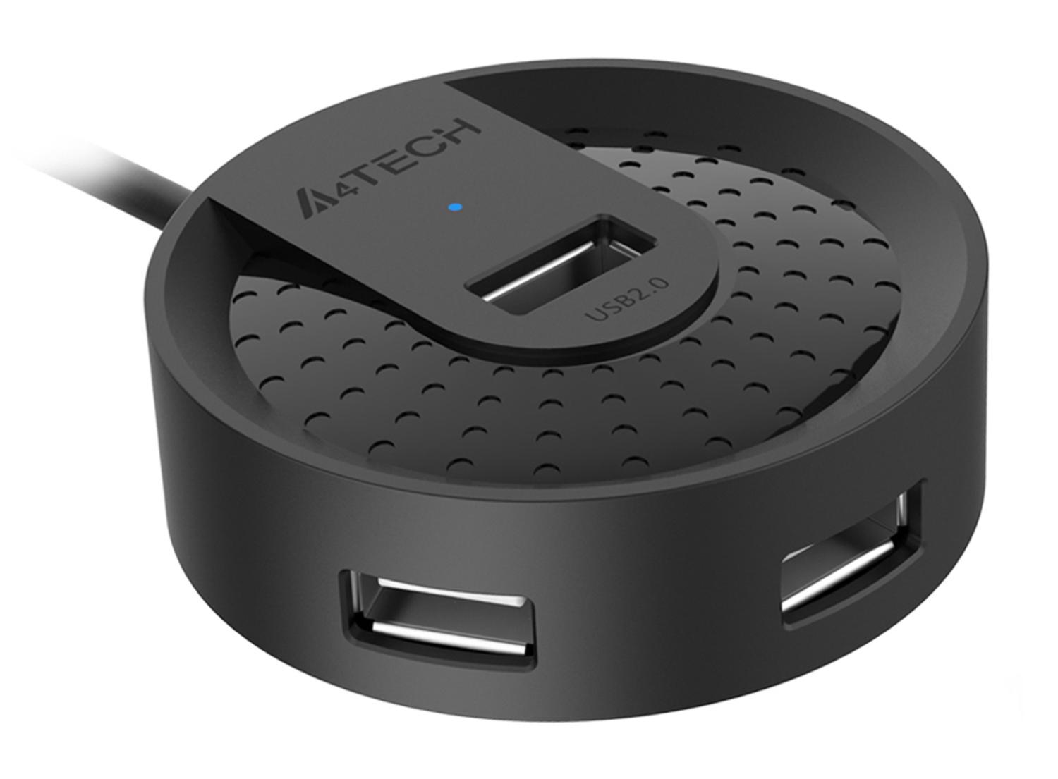 Разветвитель USB 2.0 A4Tech HUB-20 4порт. черный