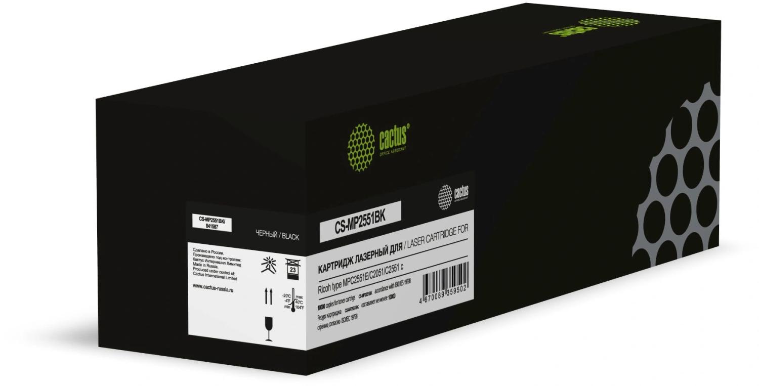 Картридж лазерный Cactus CS-MP2551BK 841587 черный (10000стр.) для Ricoh type MPC2551E/C2051/С2551 с чипом