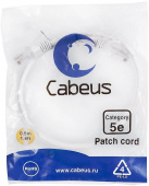 Патч-корд Cabeus PC-UTP-RJ45-CAT.5E-0.5M-WH U/UTP RJ-45 вил.-вилка RJ-45 кат.5E 0.5м белый ПВХ