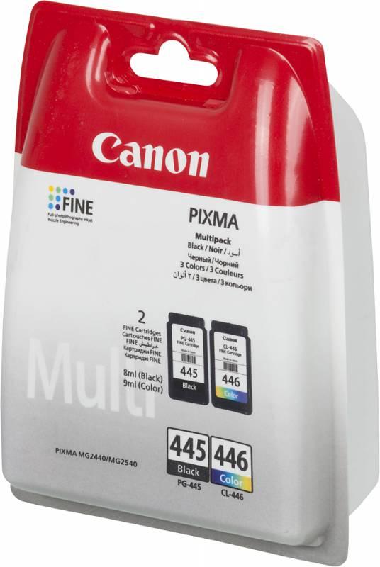 Картридж струйный Canon PG-445/CL-446 8283B004/008 многоцветный/черный набор печ.гол.в компл. для Canon MG2440/MG2540