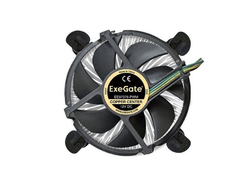Exegate EX283277RUS Кулер ExeGate EE97378-PWM, Al + Copper, S1150/1151/1155/1156, TDP 95W, Hydro bearing, 4pin, 23.5db, BOX