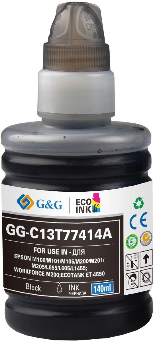 Картридж струйный G&G GG-C13T77414A черный пигментный (140мл) для Epson M100/105/200/205