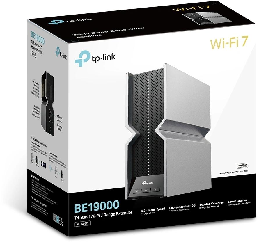 Повторитель беспроводного сигнала TP-Link RE800BE BE19000 Wi-Fi черный