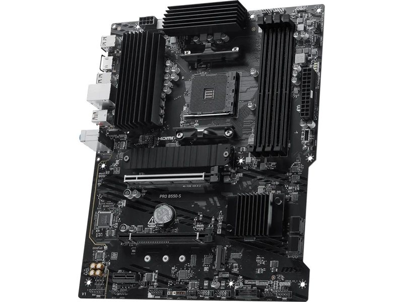 Материнская плата MSI PRO B550-S Soc-AM4 AMD B550 4xDDR4 ATX AC`97 8ch(7.1) GbLAN RAID+HDMI