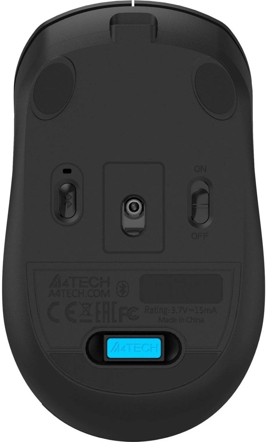 Мышь A4Tech Fstyler FG16CS Air2 черный оптическая 2000dpi silent беспров. USB для ноутбука 3but (FG16CS AIR2 BLACK)