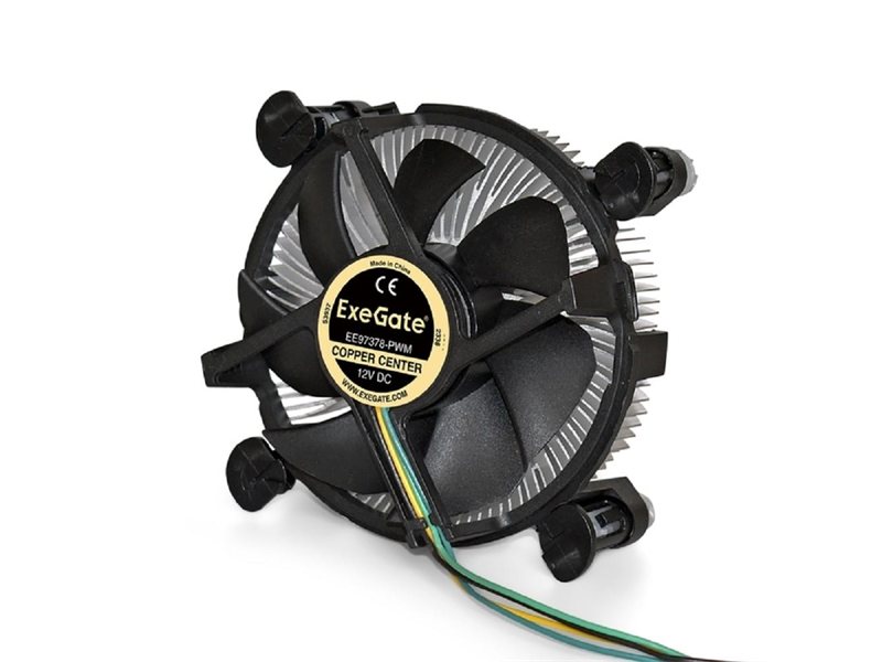 Exegate EX283277RUS Кулер ExeGate EE97378-PWM, Al + Copper, S1150/1151/1155/1156, TDP 95W, Hydro bearing, 4pin, 23.5db, BOX