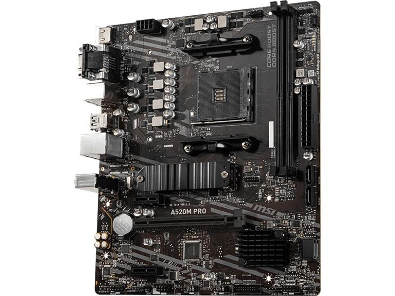 Материнская плата/ MB MSI AMD A520 sAM4, 2xDDR4(64GB), D-SUB/HDMI 2.1/DP, 1xPCIe 3.0x16, 2xPCIe 3.0, 1xLAN, 4xSATA 6Gb/s, 1xM.2, 4xUSB 3.2, 2xUSB 2.0, 1xPS/2, mATX