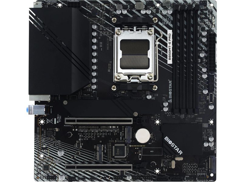 Материнская плата Biostar B850MT-E Pro Socket AM5 AMD B850 4xDDR5 mATX AC`97 8ch(7.1) 2.5Gg RAID+HDMI+DP