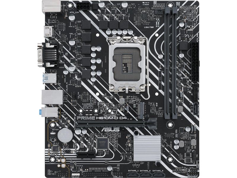 Материнская плата ASUS PRIME H610M-D D4 LGA1700 micro-ATX 2xDDR4 PCIEx16 PCIEx1 M.2 VGA HDMI GLAN (540489)