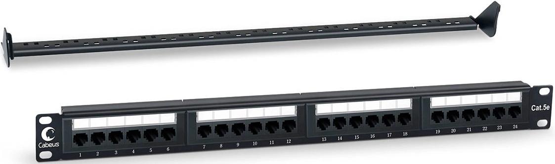 Патч-панель Cabeus PL-24-CAT.5E-DUAL 19" 1U 24xRJ45 кат.5E UTP
