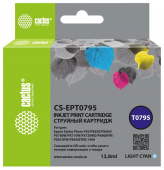 Картридж струйный Cactus CS-EPT0795 T0795 светло-голубой (13.8мл) для Epson Stylus Photo 1400/1500/PX700/710 с чипом