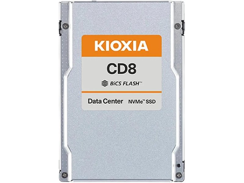 Серверный твердотельный накопитель/ KIOXIA SSD CD8-R, 3840GB, U.2(2.5"" 15mm), NVMe 1.4, PCIe 4.0, TLC, R/W 7200/3800 MB/s, IOPs 1250K/195K, TBW 7008, DWPD 1 (12 мес.)