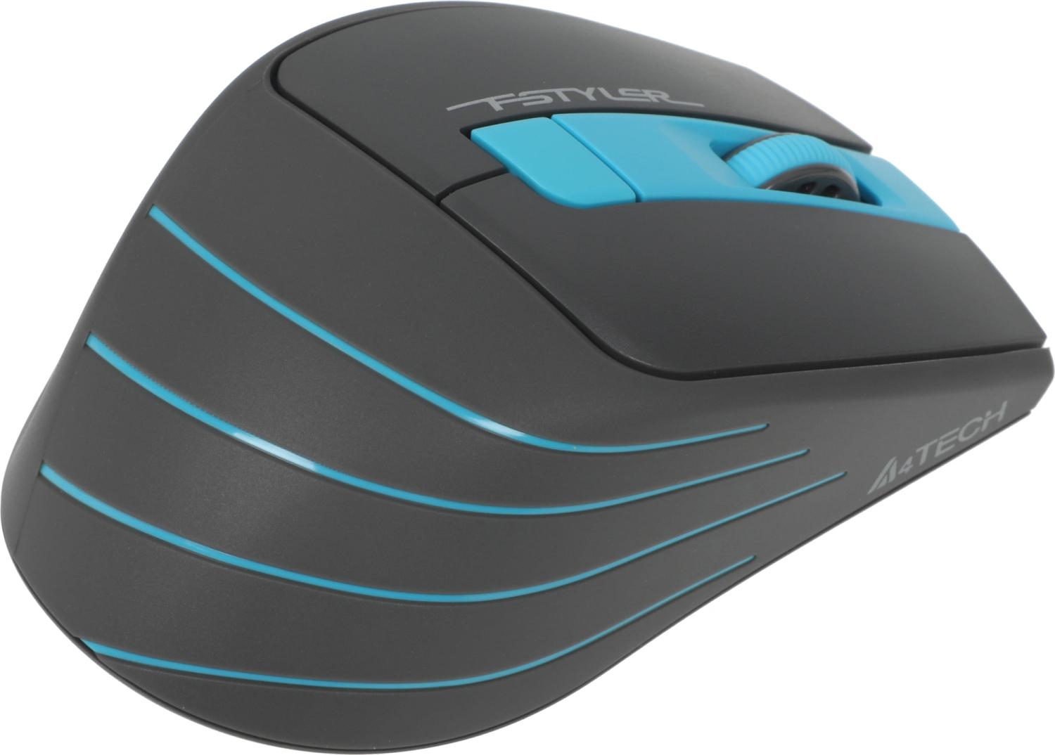 Мышь A4Tech Fstyler FG30 серый/синий оптическая 2000dpi беспров. USB 6but (FG30 BLUE)