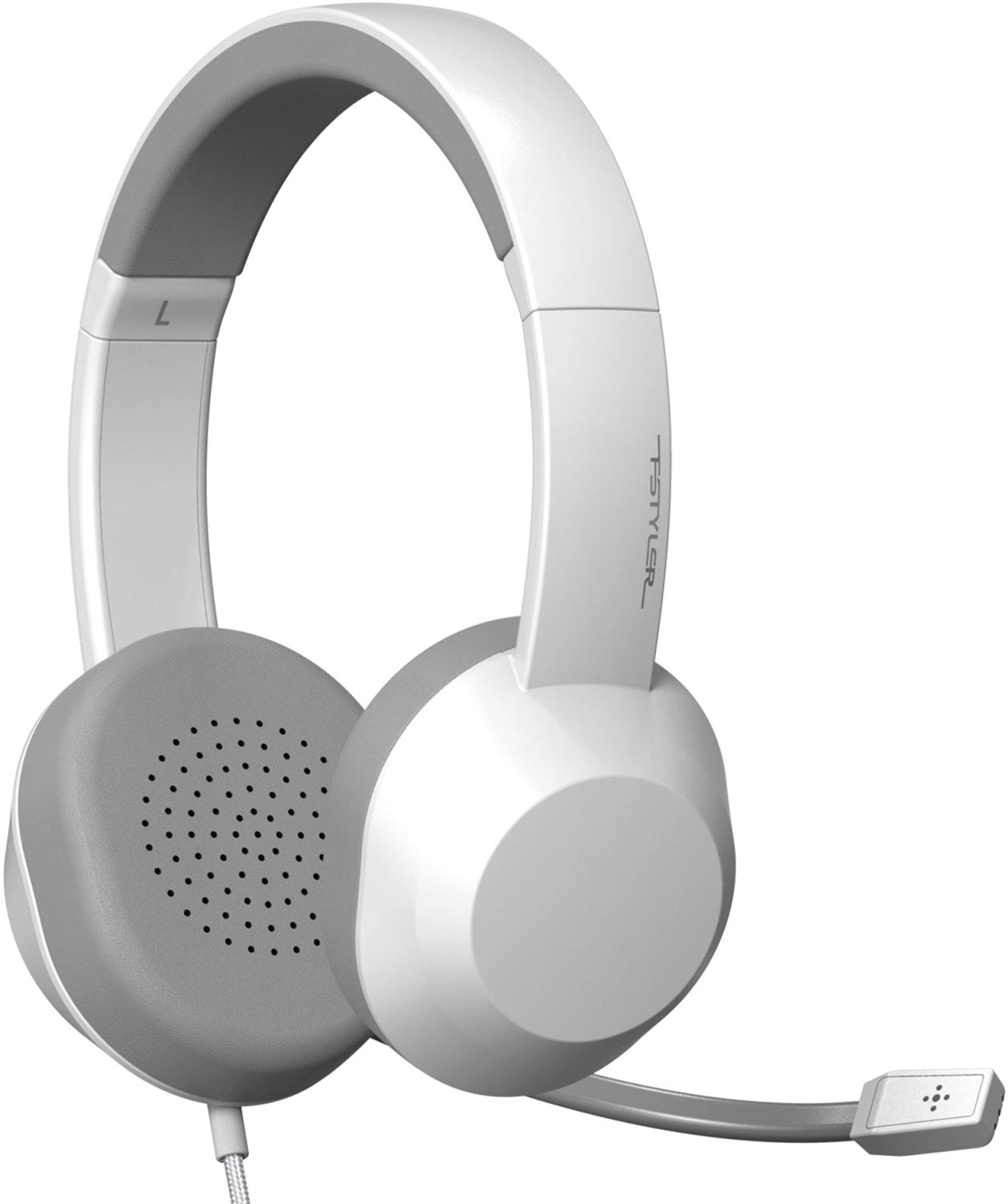 Наушники с микрофоном A4Tech Fstyler FH150U белый/серый 2м накладные USB оголовье (FH150U WHITE)