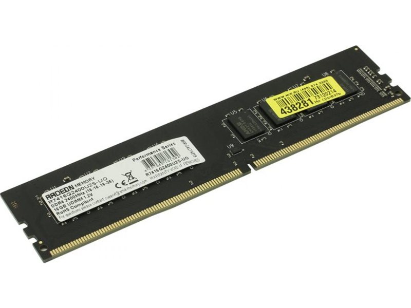 Память DDR4 16GB 2400MHz AMD R7416G2400U2S-U Radeon R7 Performance Series RTL PC4-19200 CL16 DIMM UDIMM 288-pin 1.2В Ret