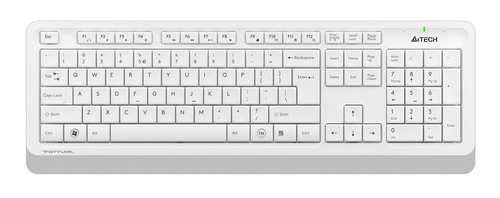 Клавиатура + мышь A4Tech Fstyler FG1010 клав:белый/серый мышь:белый/серый USB беспроводная Multimedia (FG1010 WHITE)