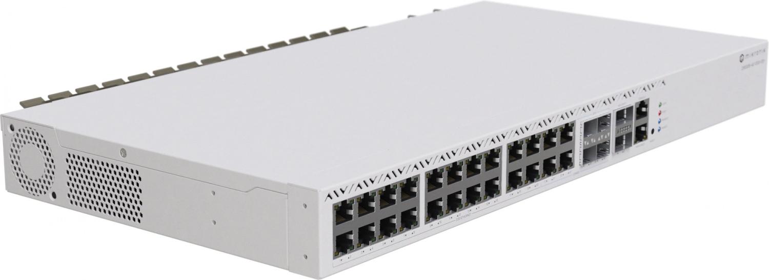 Коммутатор MikroTik CRS326-4C+20G+2Q+RM (L3) 1x100Мбит/с 20x2.5Гбит/с 4xКомбо(10GBase-T/SFP+) 2xQSFP+ управляемый