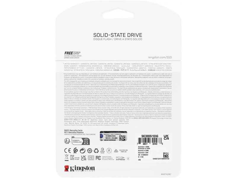 Накопитель SSD Kingston PCIe 4.0 x4 1TB SKC3000S/1024G KC3000 M.2 2280