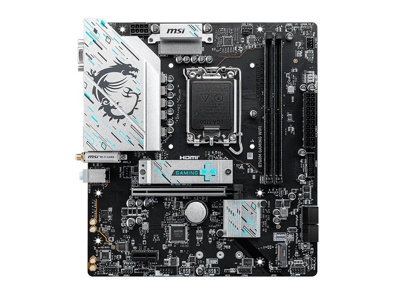 Материнская плата MSI B760M GAMING WIFI B760, LGA1700, 2*DDR5, 1*PCIEx16, 1*PCIEx1, 2*M.2, 6*USB3.2Gen1, 6*USB2.0, 4*SATA3.0, 2.5G, VGA, DP, HDMI, M-ATX, RTL