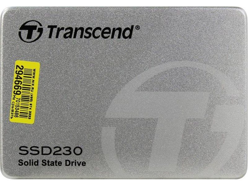 Твердотельный накопитель/ Transcend SSD SSD230S, 256GB, 2.5" 7mm, SATA3, 3D TLC, R/W 530/400MB/s, IOPs 65 000/85 000, DRAM buffer 256MB, TBW 140, DWPD 0.3 (12 мес.)
