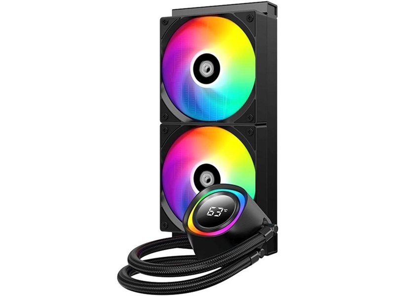 Система водяного охлаждения ID-Cooling FX240 TD ARGB Soc-AM5/AM4/1200/1700/1851 черный 4-pin 27.2dB Al LCD 300W Ret