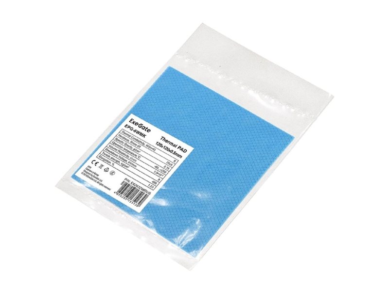 Exegate EX293288RUS Термопрокладка ExeGate EPG-6WMK (120x120x0.5 mm, 6 Вт/ (м•К))
