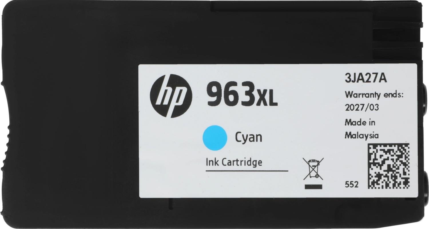 Картридж струйный HP 963XL 3JA27AE голубой (1600стр.) для HP OfficeJet Pro 901x/902x HP