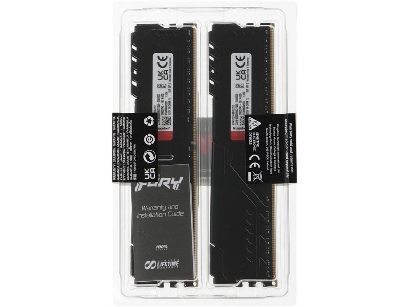 Память DDR4 2x16GB 3200MHz Kingston KF432C16BBK2/32 Fury Beast Black RTL Gaming PC4-25600 CL16 DIMM UDIMM 288-pin 1.35В single rank с радиатором Ret