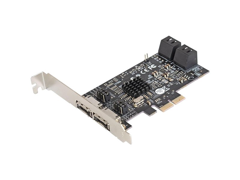 Контроллер Exegate EXE-504 (PCI-E x1 v2.0, SATA3 RAID, 4 int.+2 ext., Marvell Chispet 88SE9230)