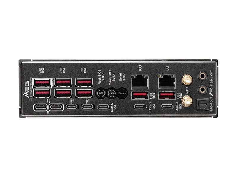 Материнская плата MSI MEG X870E GODLIKE X870E, AM5, 4*DDR5, 2*PCIEx16, 1*PCIEx4, 7*M.2, 7*TypeC, 8*USB3.2Gen2, 4*USB3.2Gen1, 4*USB2.0, 4*SATA3.0, 10G, 5G, 2*Type-C(DP), E-ATX, RTL
