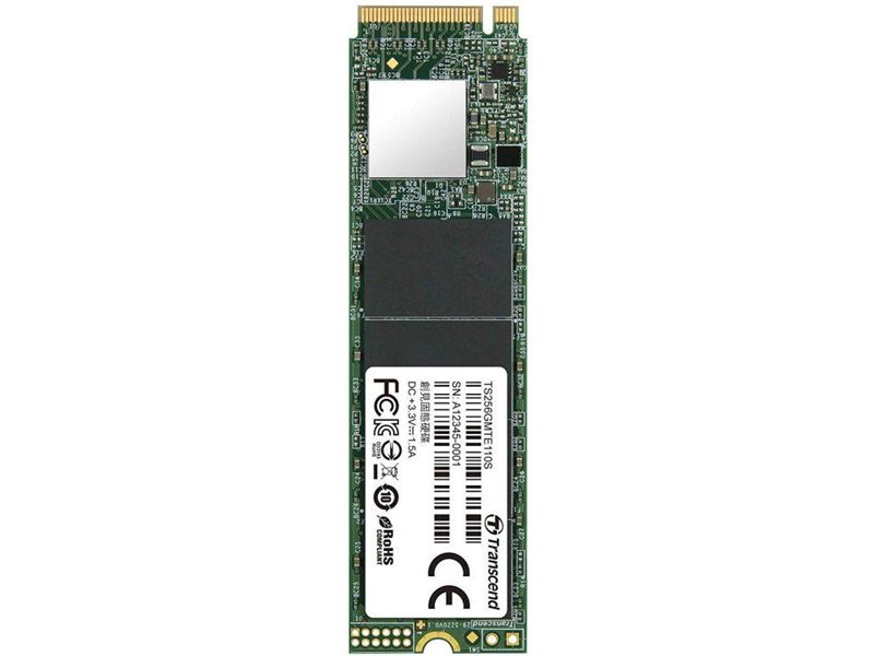 Твердотельный диск 256GB Transcend MTE110S, 3D TLC NAND, M.2 2280,PCIe Gen3x4, DRAM-less