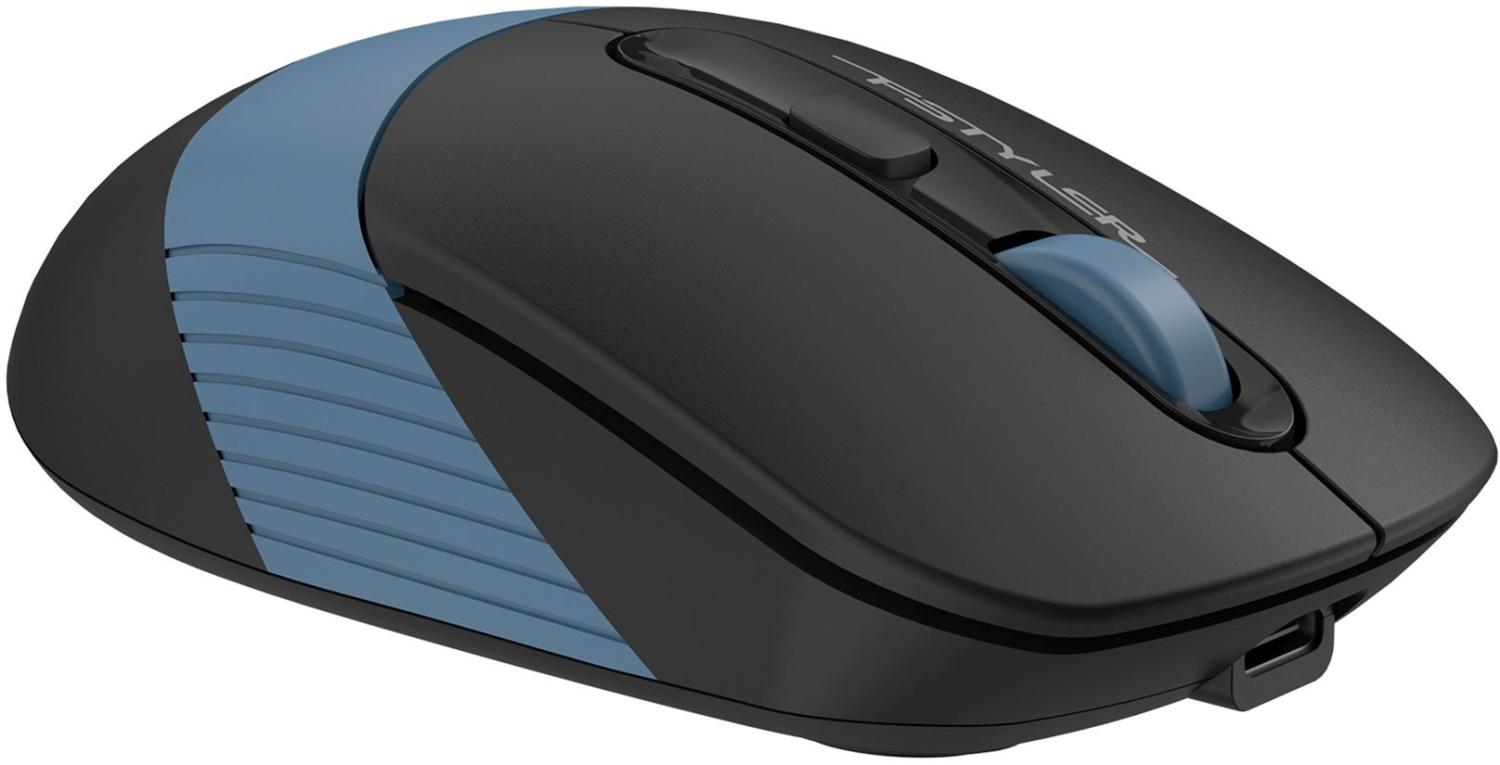 Мышь A4Tech Fstyler FB10CS черный/синий оптическая 2000dpi silent беспров. BT/Radio USB 4but (FB10CS USB ASH BLUE)