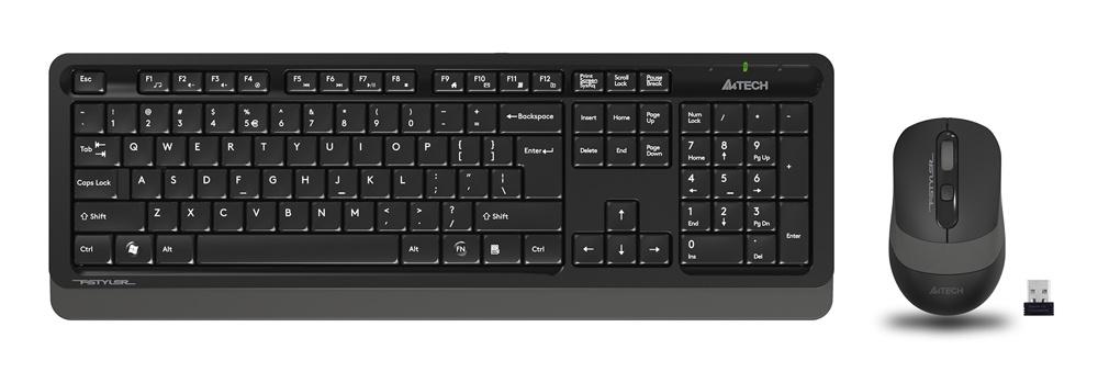 Клавиатура + мышь A4Tech Fstyler FG1010 клав:черный/серый мышь:черный/серый USB беспроводная Multimedia (FG1010 GREY)