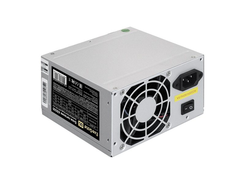 Блок питания 500W ExeGate AB500 (ATX, 8cm fan, 24pin, 4+4pin, 3xSATA, 2xIDE, FDD) (855228)