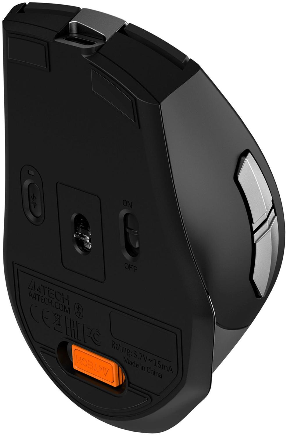 Мышь A4Tech Fstyler FB35CS серый/черный оптическая 2000dpi silent беспров. BT/Radio USB 5but (FB35CS USB SMOKY GREY)