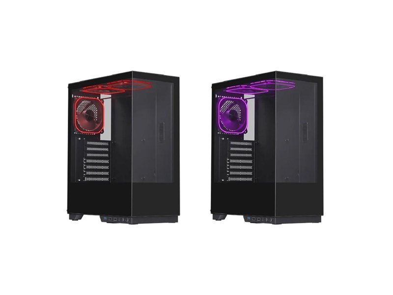 Корпус DEFENDER MIDITOWER HyperHub ATX Micro-ATX Mini-ITX W/O PSU 3х12см ARGB Fan USB3.0+2xUSB1.1+audio черный с окном 25132