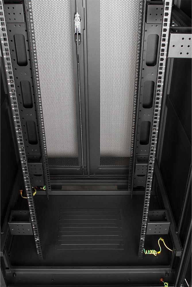 Шкаф серверный Lanmaster (TWT-CBB-47U-8X10-P1) напольный 47U 800x1000мм пер.дв.перфор. задн.дв.перфор.2-хст. 2 бок.пан. 800кг черный 926мм 131.2кг 2277мм IP20 металл
