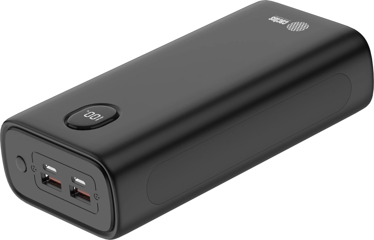 Мобильный аккумулятор Cactus CS-PBFSJA-30000 30000mAh 22.5W 4.5A 2xUSB-A/2xUSB-C черный