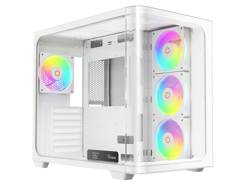 Корпус ПК без блока питания/ Case Ocypus Iota C70 Curve WH ARGB, Midi-Tower, TG, 4x120mm ARGB, 2xUSB-A 3.0 + 1xUSB-C 3.1, ATX, mATX, mITX White