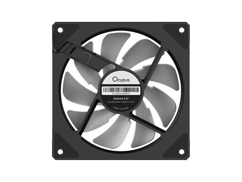 Вентилятор для корпуса Ocypus Gamma F12 BK ARGB, 120x120x25mm, 4-PIN PWM, 800-1600 RPM, 31 DBA MAX, HYDRO BEARING