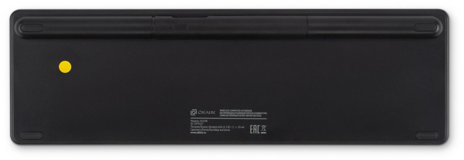Клавиатура Оклик K614W черный USB беспроводная slim Multimedia Touch (1979327)