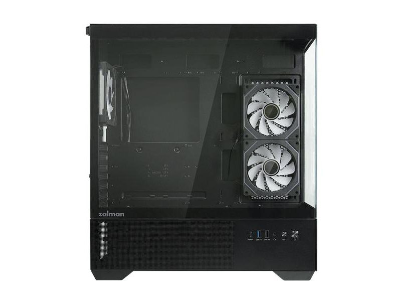 Корпус ZALMAN CHRONIX V2, ATX, BLACK, WINDOW, 1xCombo (3.5’’ or 2.5’’), 1x3.5’’HDD, 2x2.5’’SSD, 1xUSB2.0, 1xUSB3.0, 1xUSB Type-C, SIDE 2x120mm ARGB, REAR 1x120mm ARGB