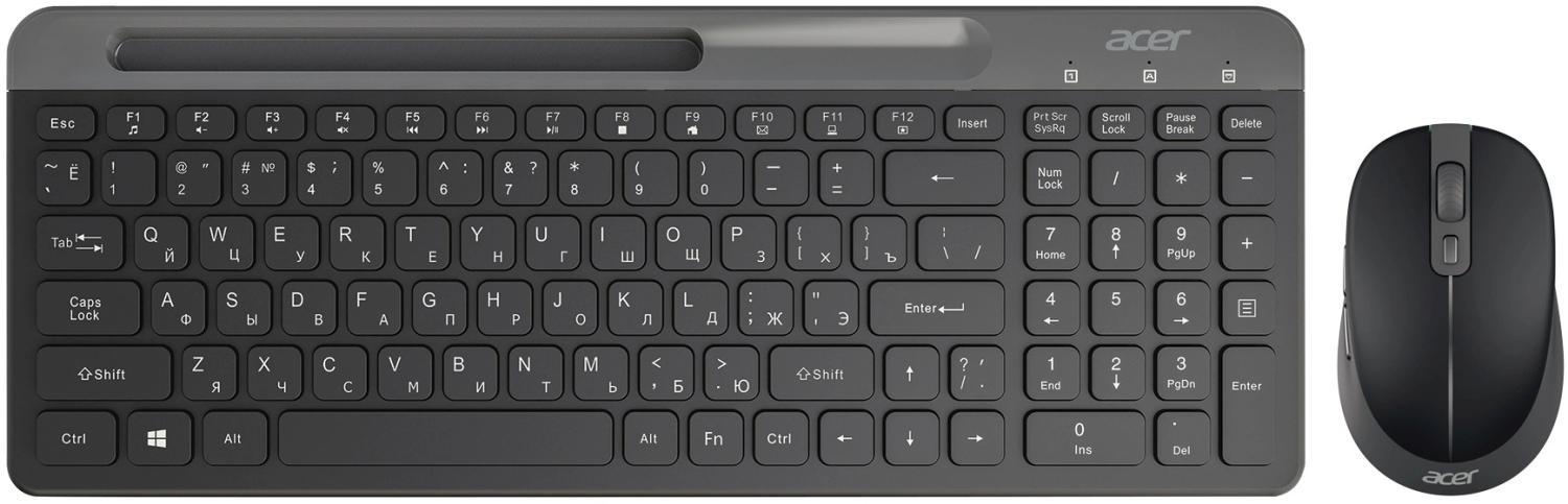 Клавиатура + мышь Acer OCC402 клав:черный мышь:черный USB беспроводная slim Multimedia (ZL.ACCCC.018)