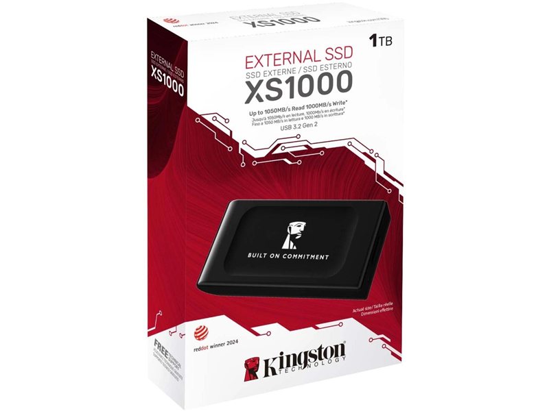 Твердотельный накопитель Kingston 1TB XS1000 Series SXS1000/1000GA USB3.2 Gen2, Type-C, up to 1050/1000Mbs, 3D TLC
