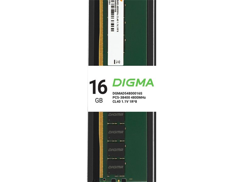 Память DDR5 32GB 4800MHz Digma DGMAD54800032D RTL PC5-38400 CL40 DIMM UDIMM 288-pin 1.1В dual rank Ret