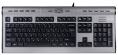 Клавиатура A4Tech KLS-7MUU серебристый/черный USB slim Multimedia (KLS-7MUU USB) кабель 1.5м