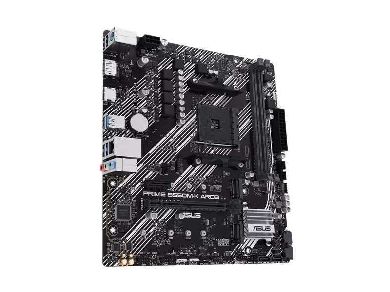 Материнская плата Asus PRIME B550M-K ARGB Soc-AM4 AMD B550 2xDDR4 mATX AC`97 8ch(7.1) GbLAN RAID+HDMI+DP