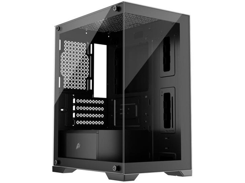 1STPLAYER MIKU Mi2 Black / mATX / 3x120mm LED fans / Mi2-BK-3F1